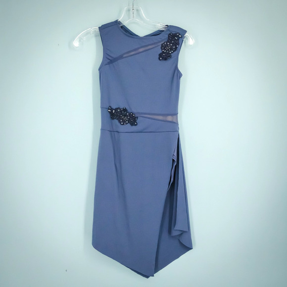 Weissman Other - Weissman Size Adult Small S Blue Sequin Mesh Cut Out Sleeveless Leotard Costume